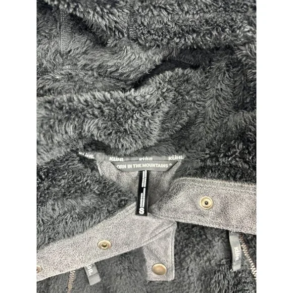 Kuhl Pullover Womens Small Gray Flight Sherpa Fleece Hoodie Half Snap Jacket - Picture 2 of 6